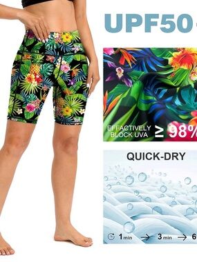 Swim shorts size large NWT built in swim bottom UPF 50 7”